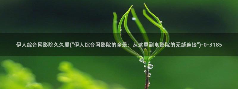 伊人情人综合网视频